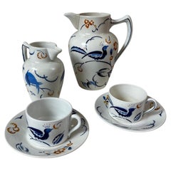 Early 20th century French Art Nouveau Lunéville Coffee Service