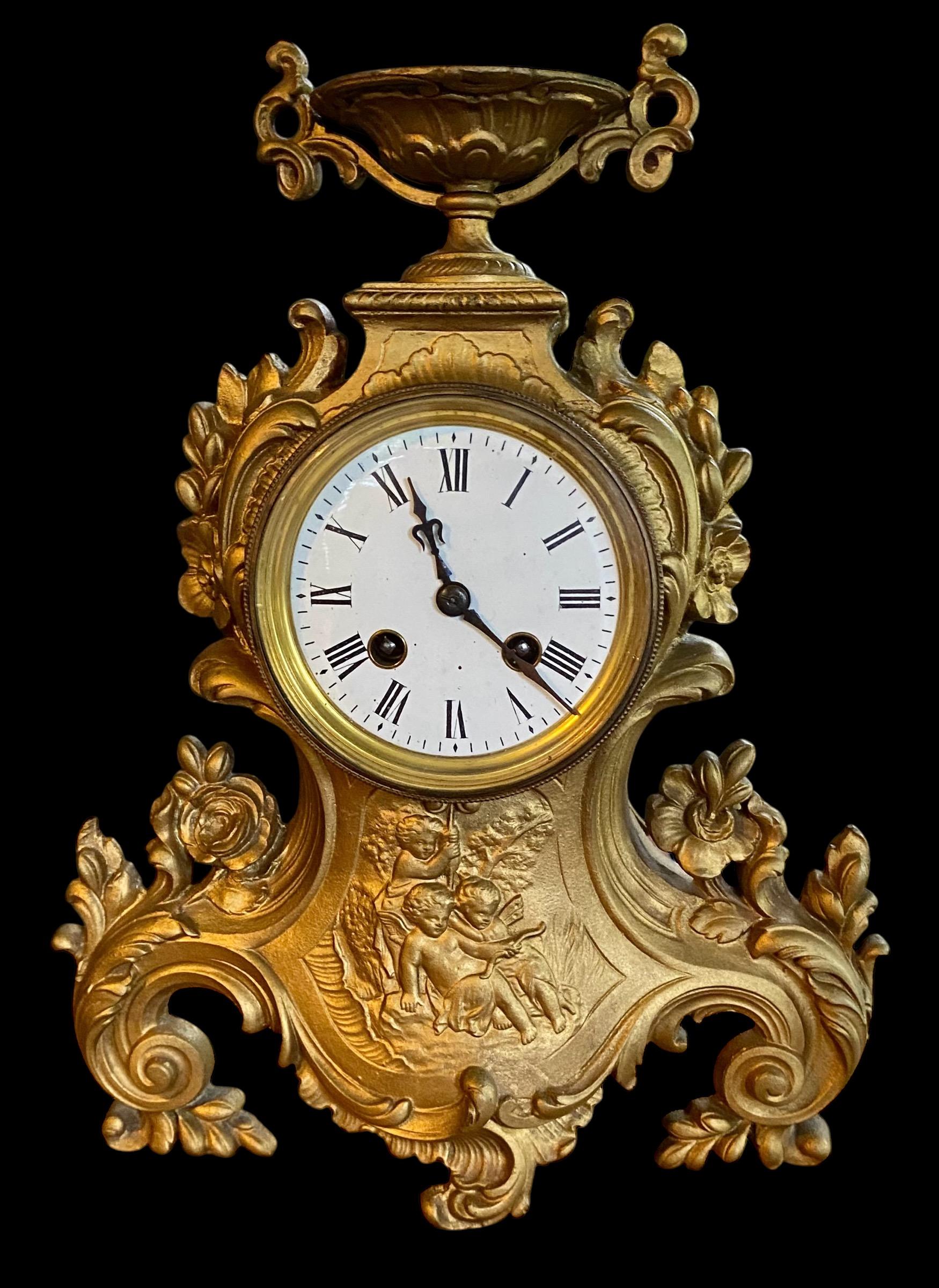 Early 20th Century French Art Nouveau Mantle Clock 9