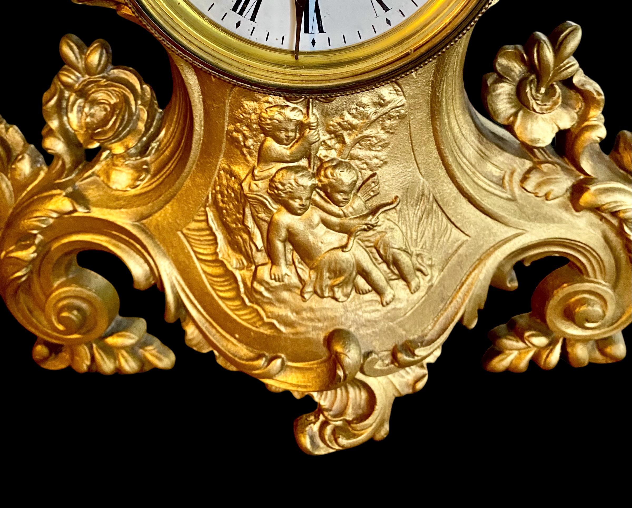 Early 20th Century French Art Nouveau Mantle Clock In Good Condition In New Orleans, LA