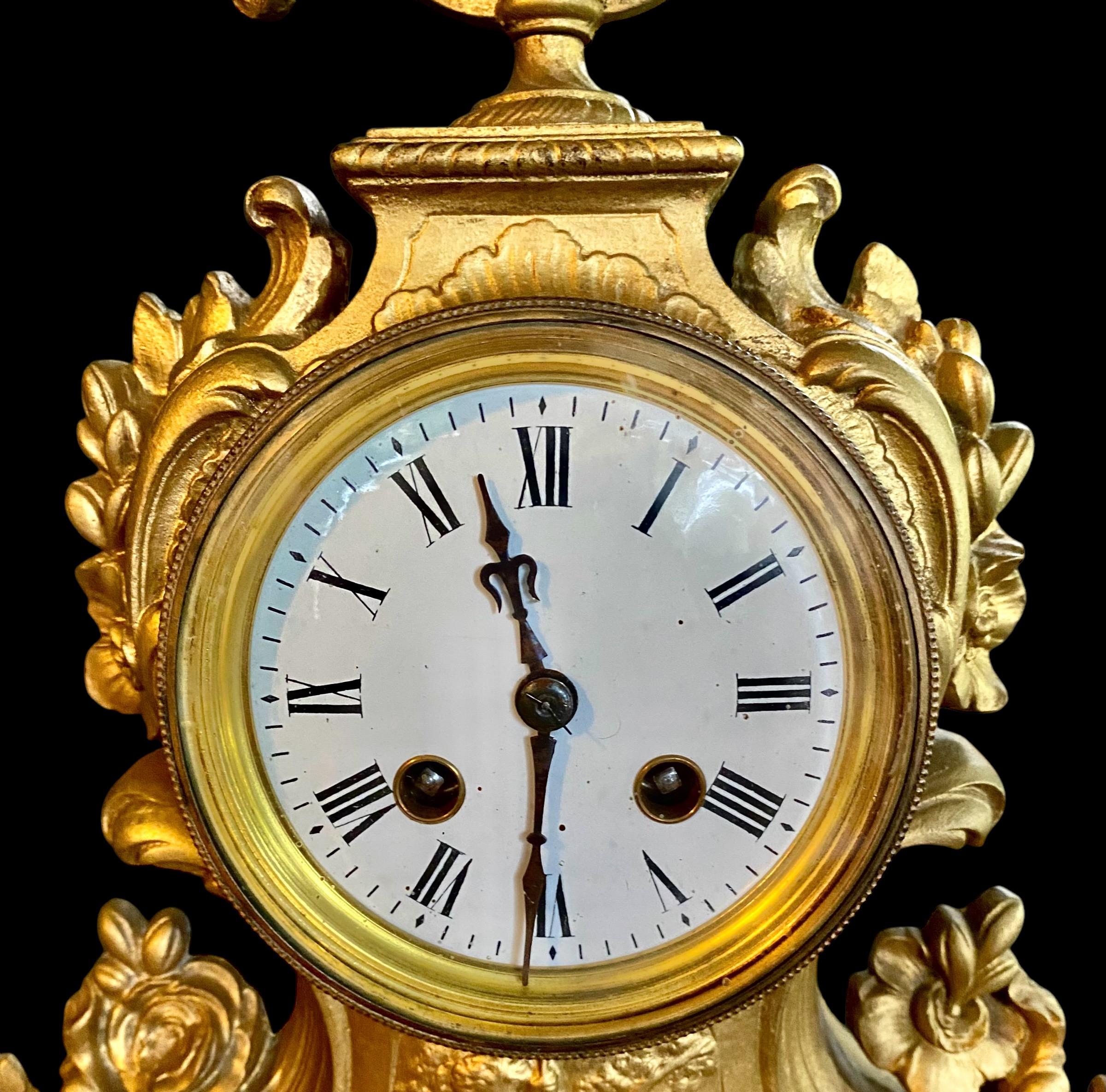 Early 20th Century French Art Nouveau Mantle Clock 4