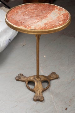 Early 20th Century French Art Nouveau Marble-Top Bistro Table