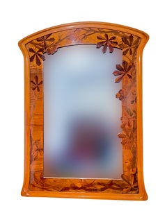 Early 20th Century French Art Nouveau Marquetry Wall Mirror by, Louis Majorelle