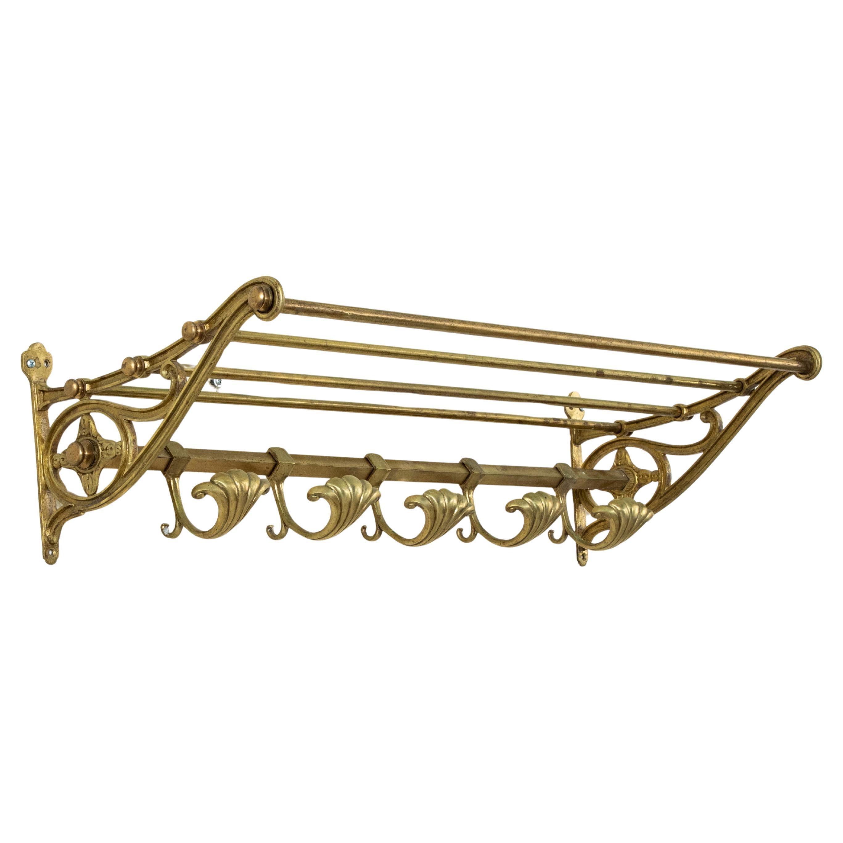 Early 20th Century French Art Nouveau Period Bronze Train Rack, Hat
Coat Rack