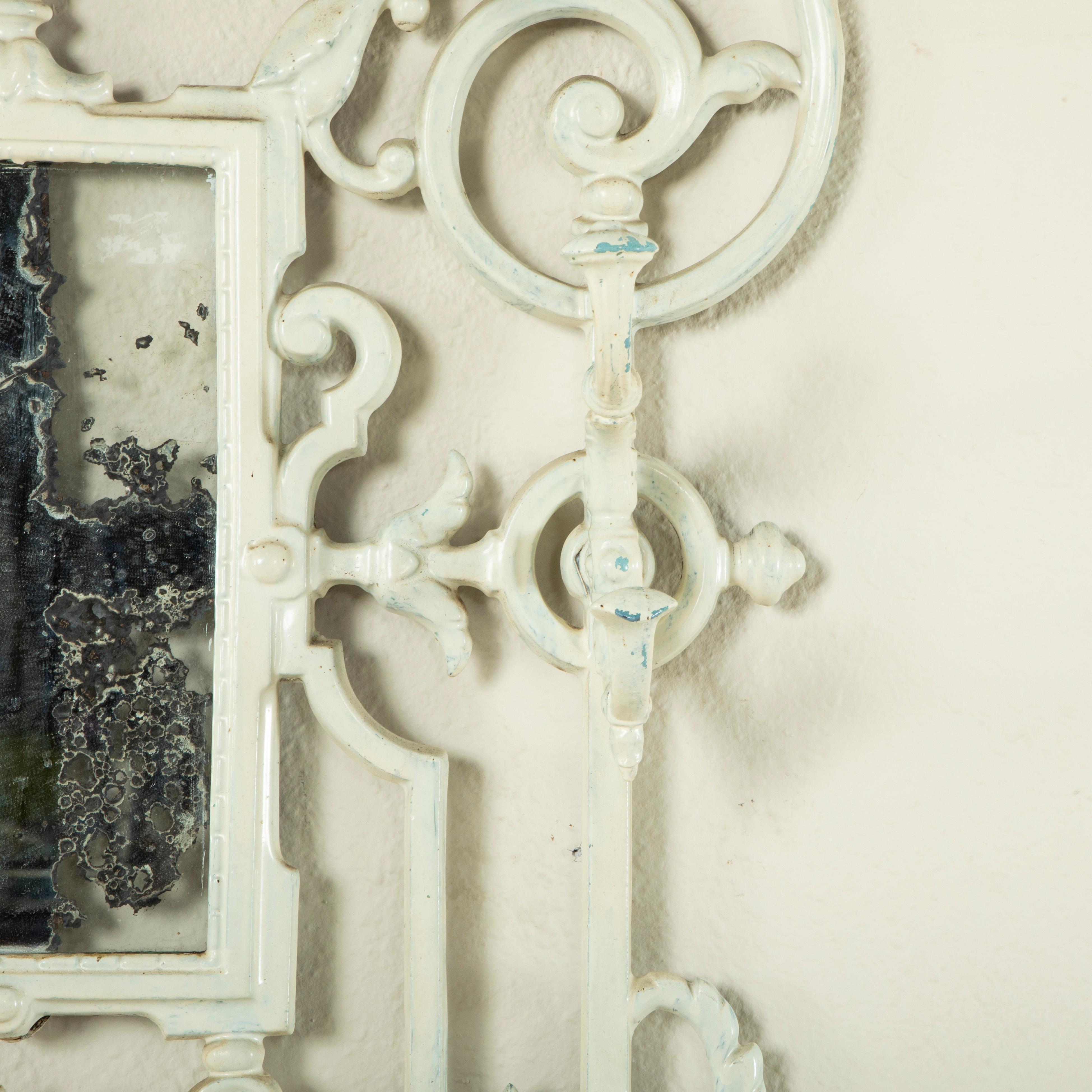 Early 20th Century French Art Nouveau Period Cast Iron Halltree with Five Hooks 3