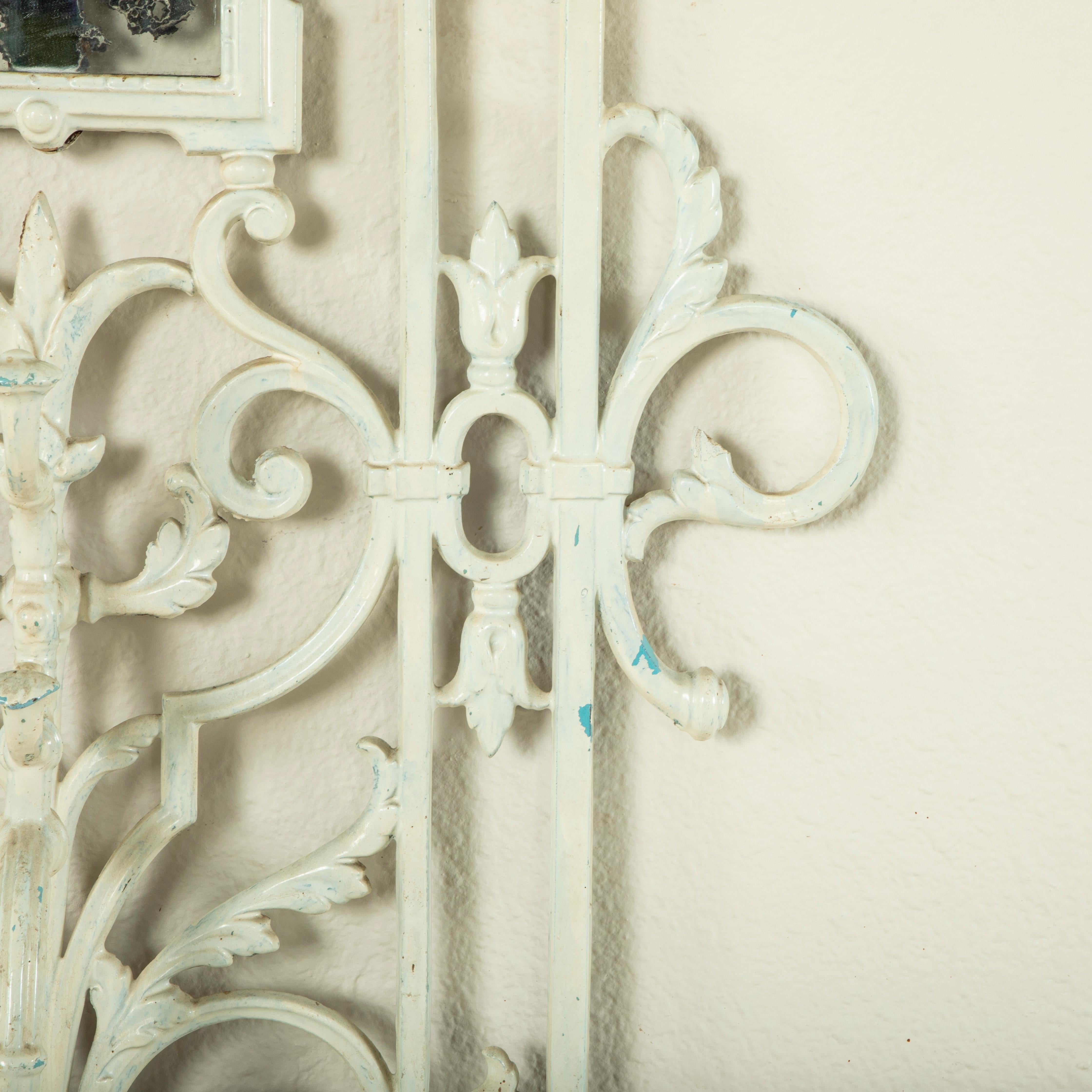 Early 20th Century French Art Nouveau Period Cast Iron Halltree with Five Hooks 4