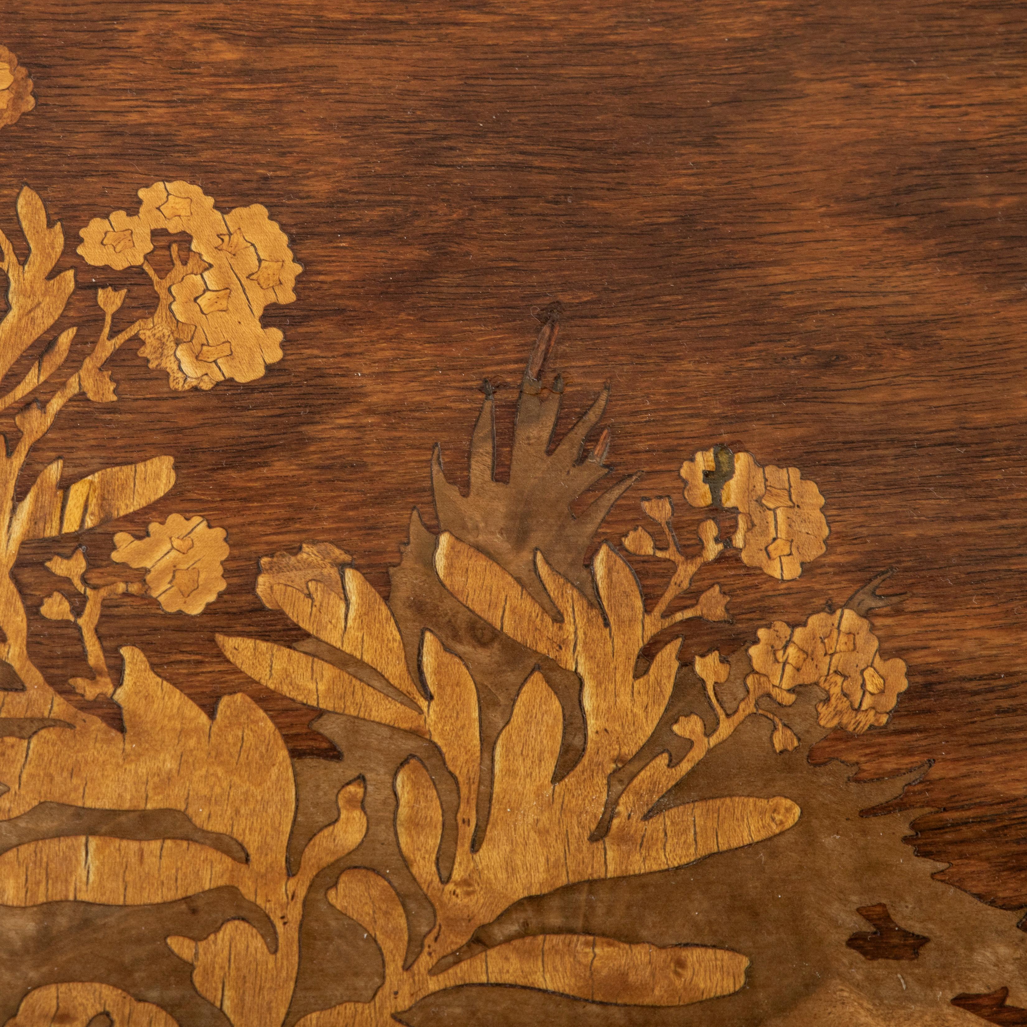 Early 20th Century French Art Nouveau Period Marquetry Side Table, Signed Galle For Sale 5