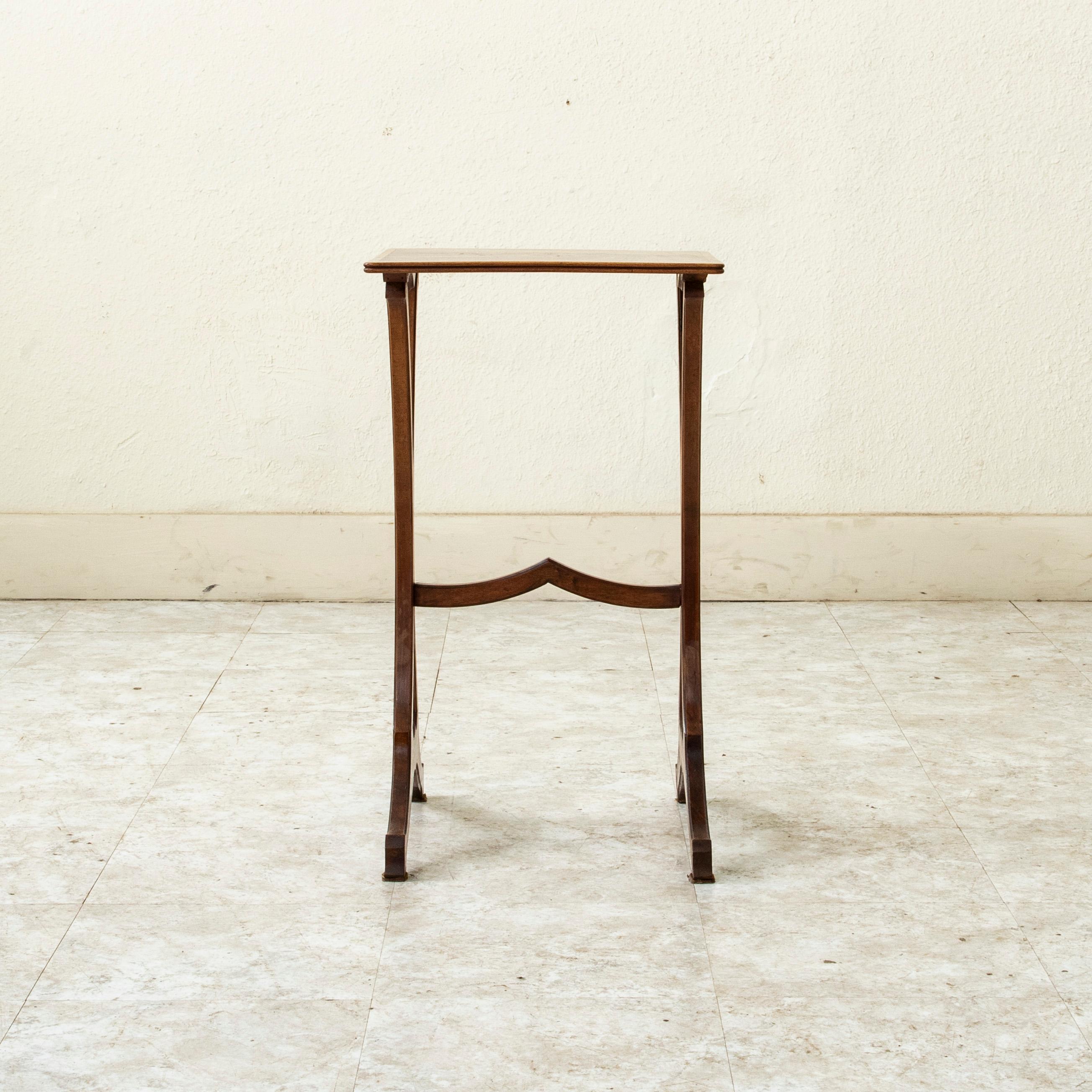 Early 20th Century French Art Nouveau Period Marquetry Side Table, Signed Galle For Sale 1