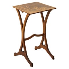 Early 20th Century French Art Nouveau Period Marquetry Side Table, Signed Galle