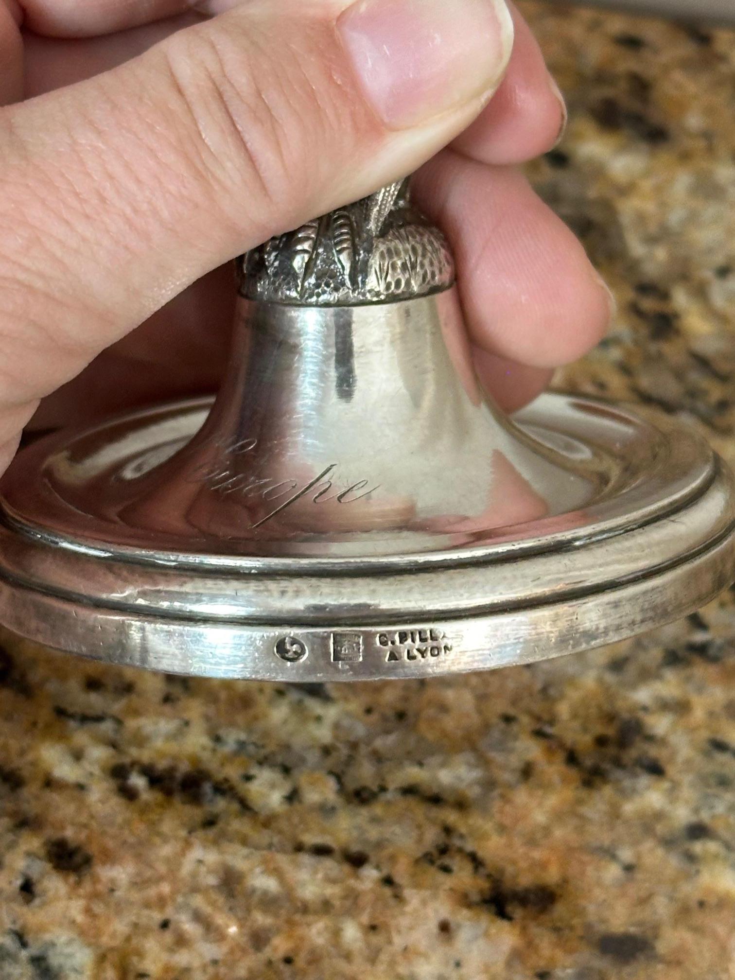Early 20th century French Art nouveau Silverplate Menu Holder, 1900s For Sale 5