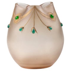 Early 20th Century French Art Nouveau Vase Iridescent Glass