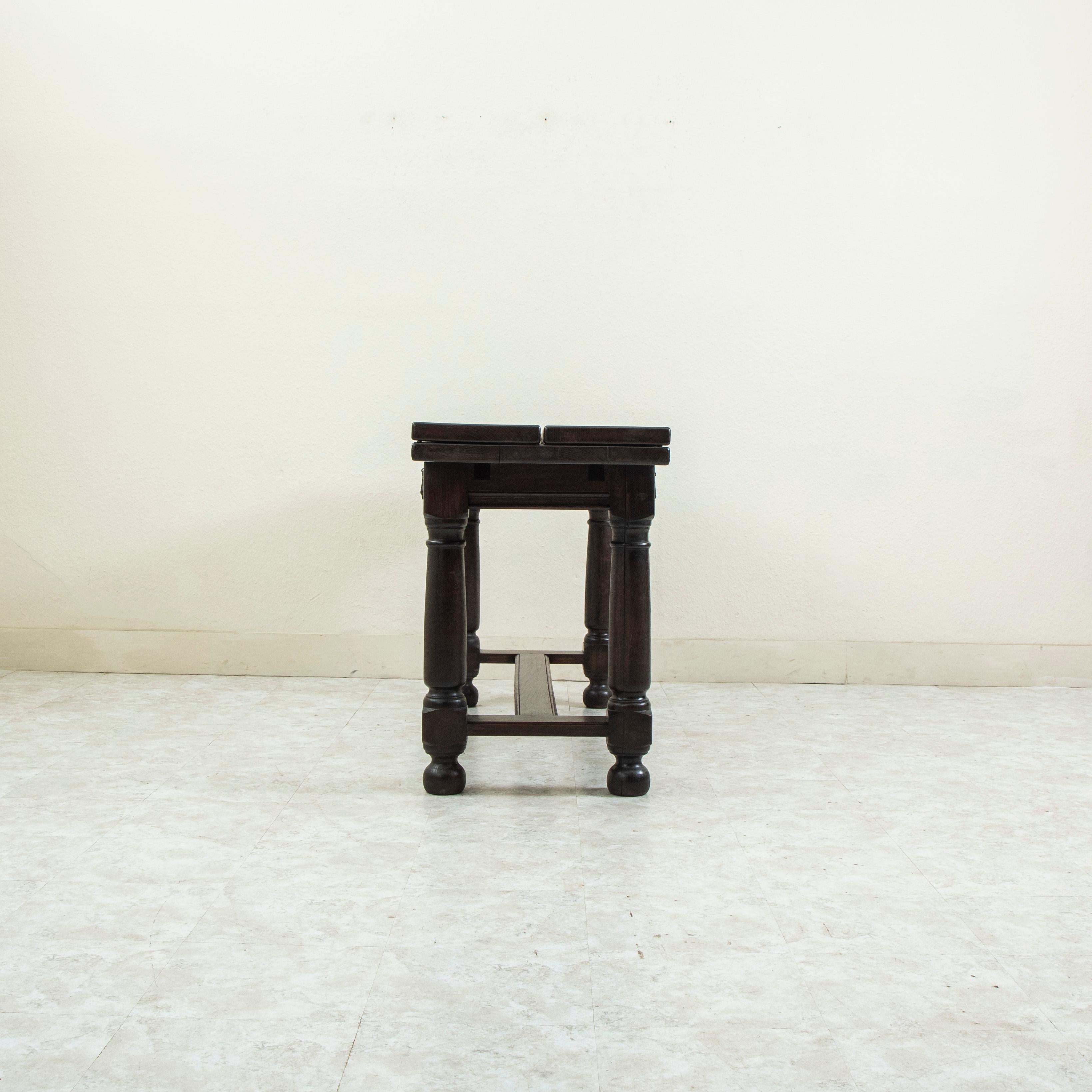 Early 20th Century French Artisan-Made Chestnut Hunt Table, Dining Table Console 3