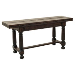 Early 20th Century French Artisan-Made Chestnut Hunt Table, Dining Table Console