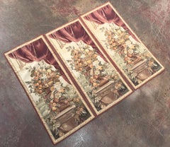 Early 20th Century French Attributed Aubusson Tapestry Wall Panels, Set of Three