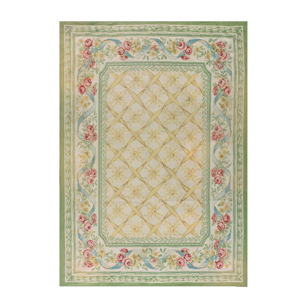 Tappeto Aubusson francese dei primi del '900 ( 6' x 8'3" - 183 x 251 )