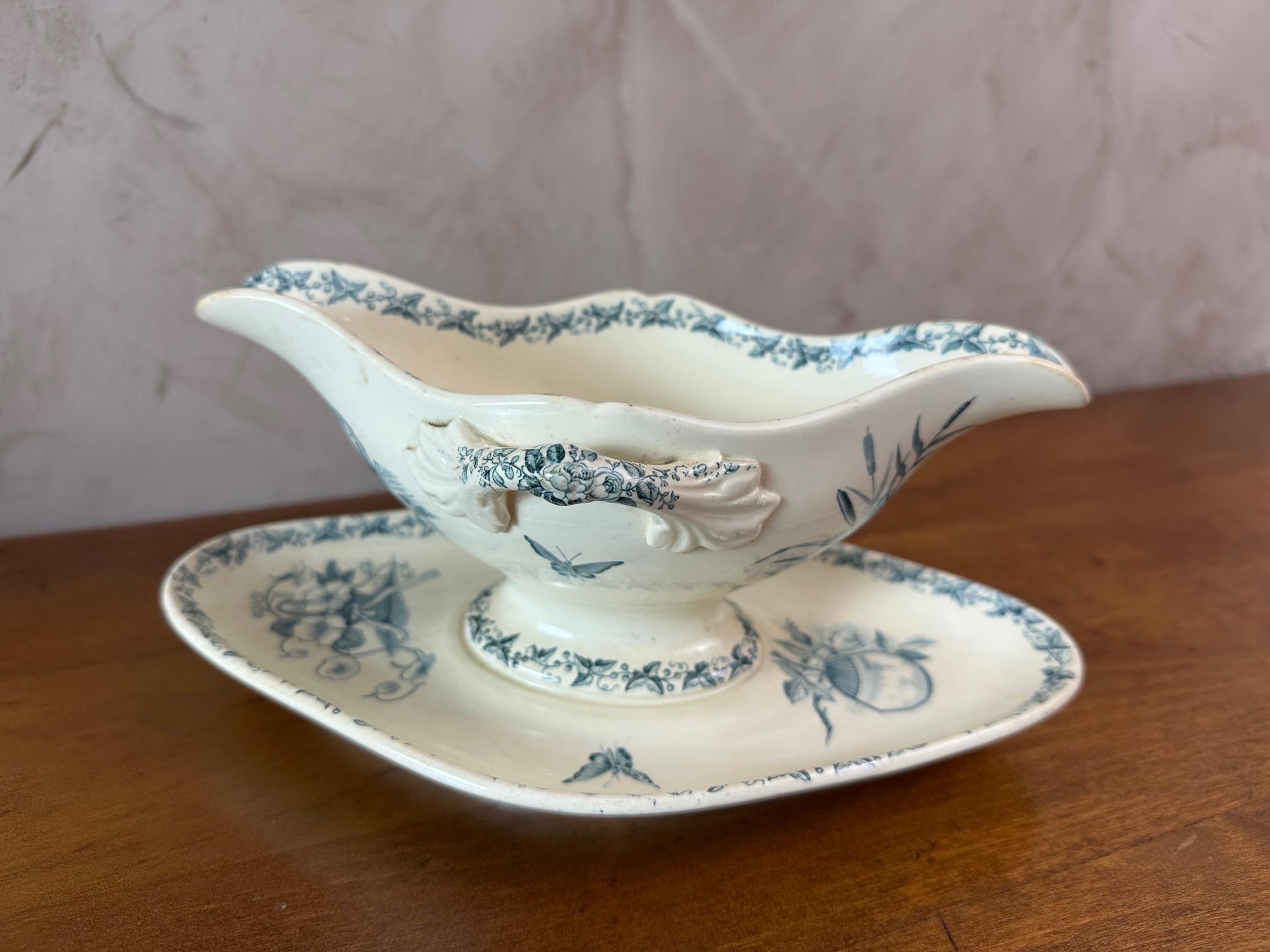 Ensemble Badonviller français du début du 20e siècle de 45 vaisselle en faïence, années 1900 Bon état - En vente à LEGNY, FR