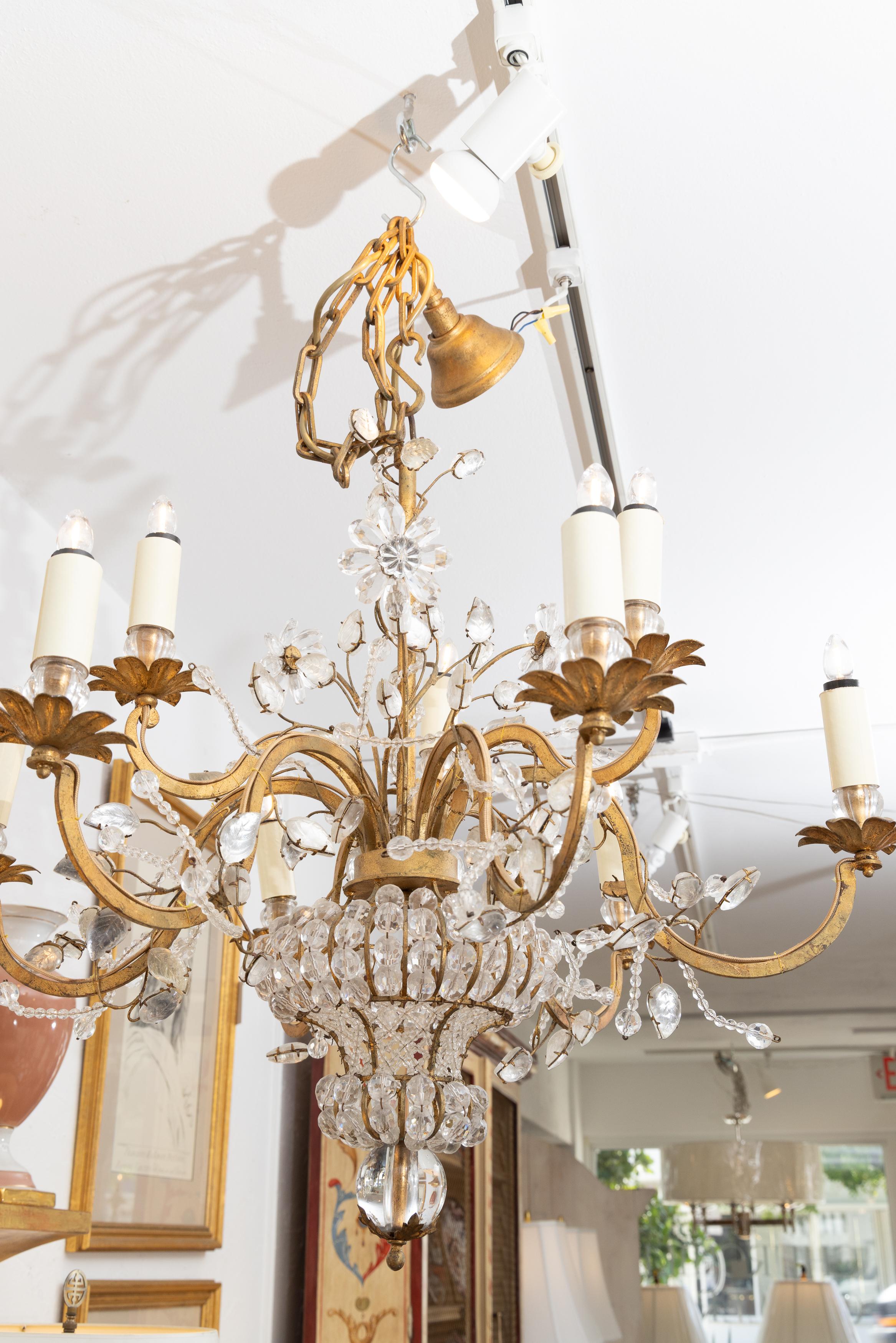 XX secolo Lampadario a 9 luci Bagues francese dei primi del Novecento in vendita