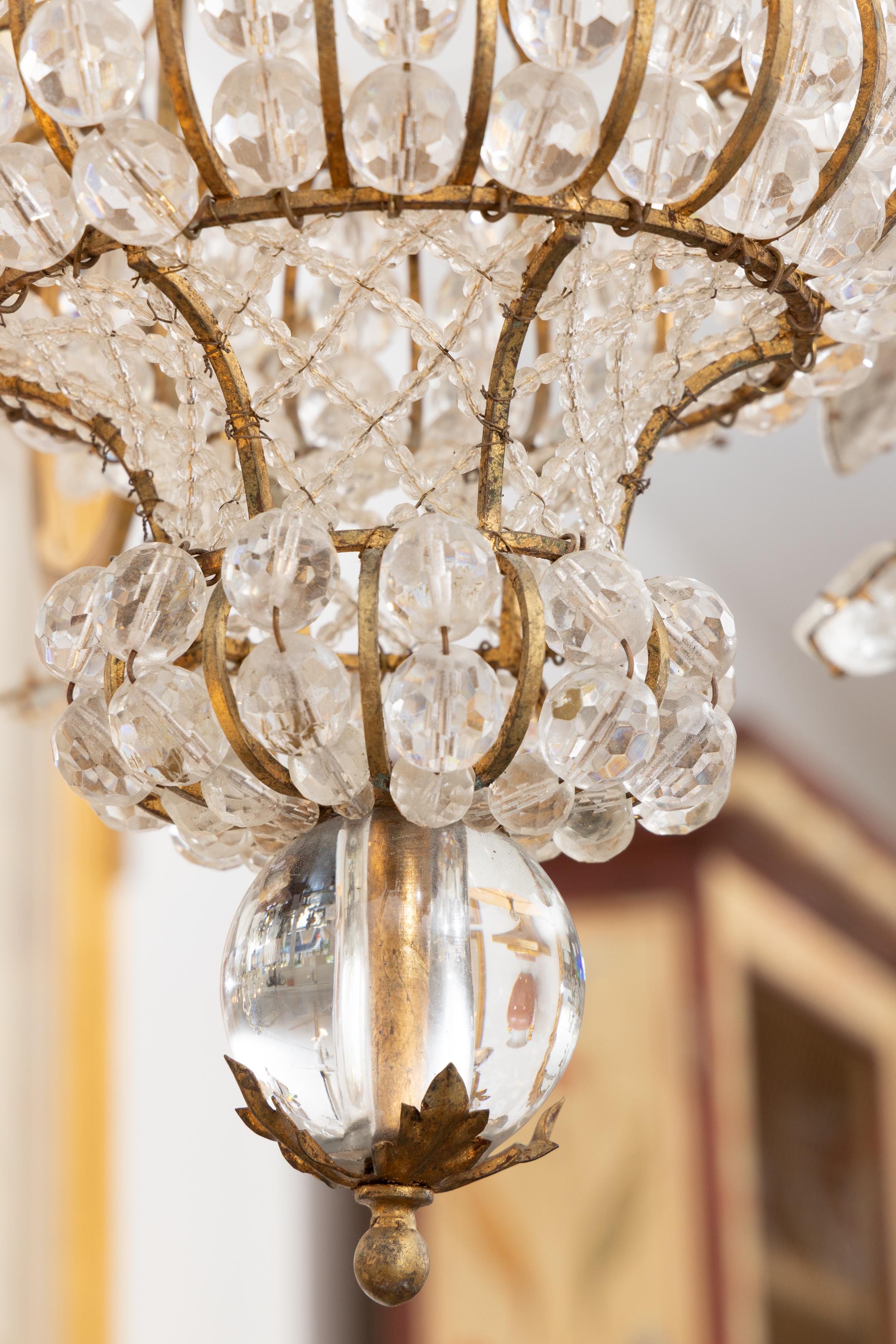Lampadario a 9 luci Bagues francese dei primi del Novecento in vendita 1