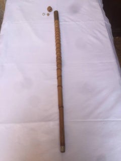 Early 20th Century, French Bamboo and Gilded Brass Gamble Cane