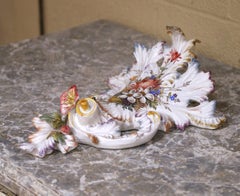 Early 20th Century French Barbotine Faience Floral Wall Pocket