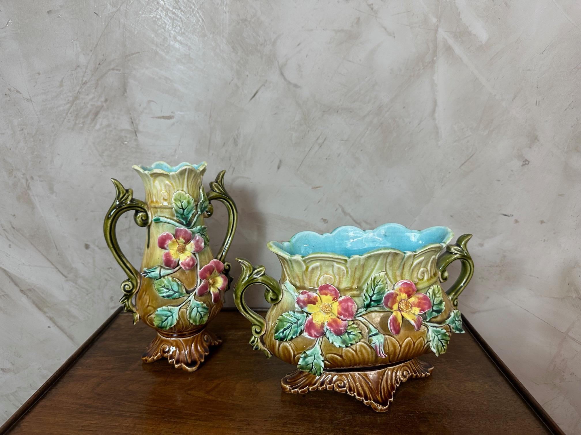 Francese Vaso di Barbotine francese dell'inizio del XX secolo, 1900 in vendita