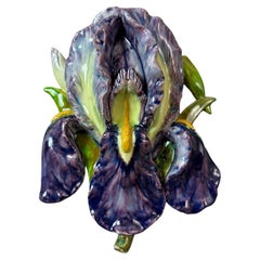 Early 20th century French Barbotine Wall Flower Vase, 1900s