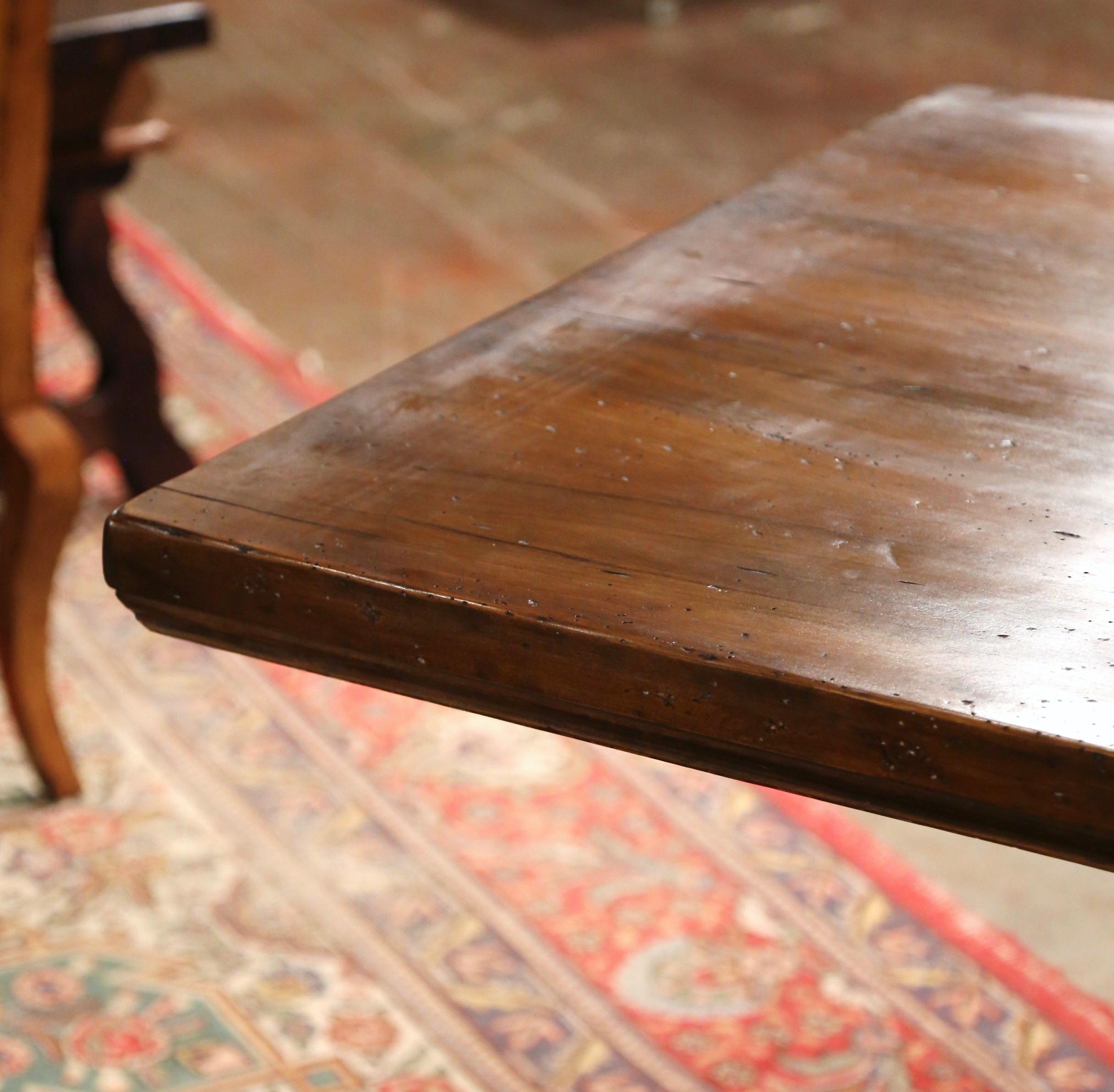 Early 20th Century French Baroque Carved Walnut Monastery Trestle Table 6