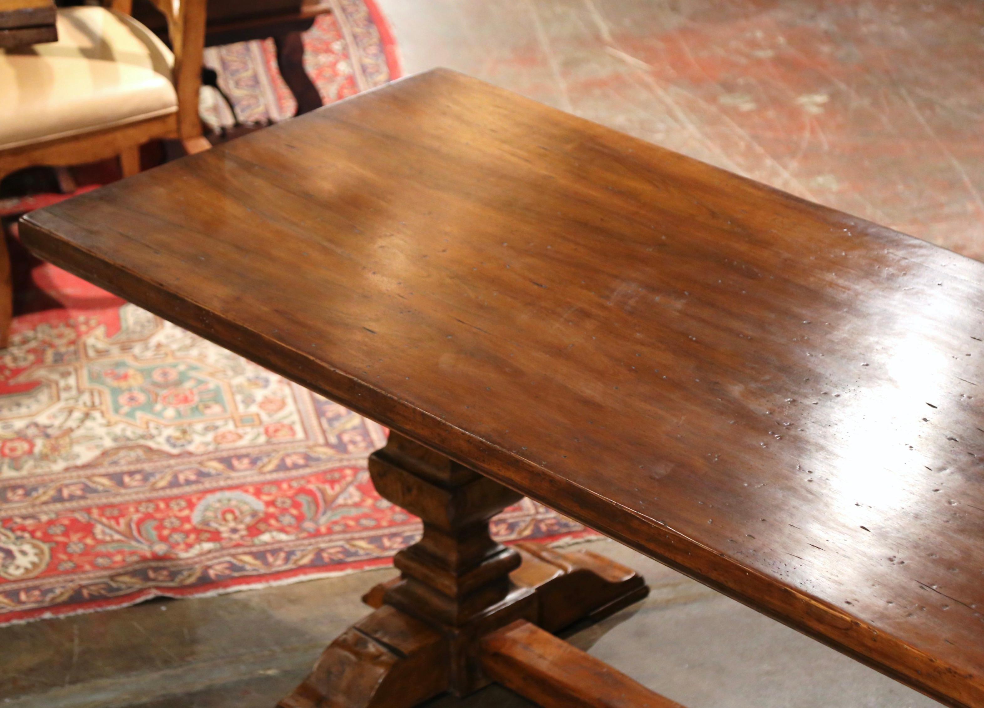 Early 20th Century French Baroque Carved Walnut Monastery Trestle Table 4