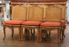 Early 20th Century French Beechwood and Cane Dining Chairs, Set of 6