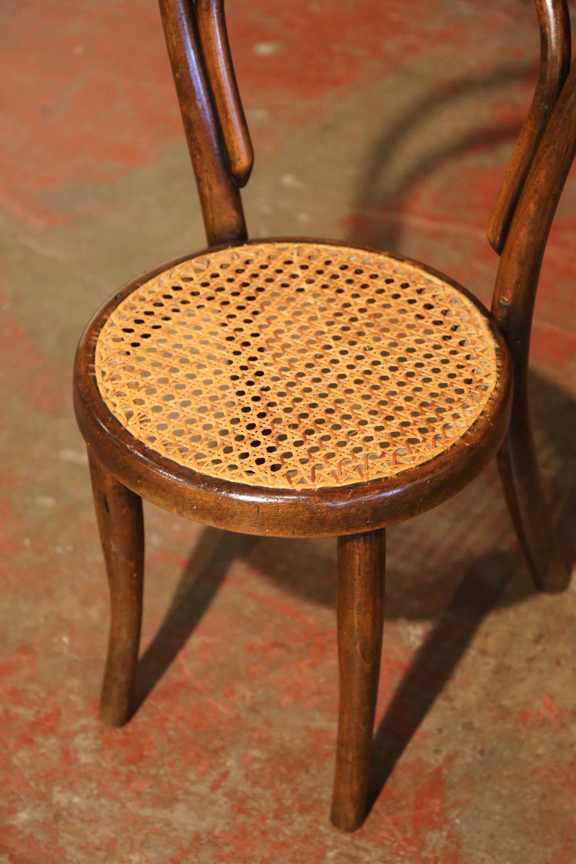 Art Deco Early 20th Century French Bentwood and Cane Baby Chair Thonet Style For Sale