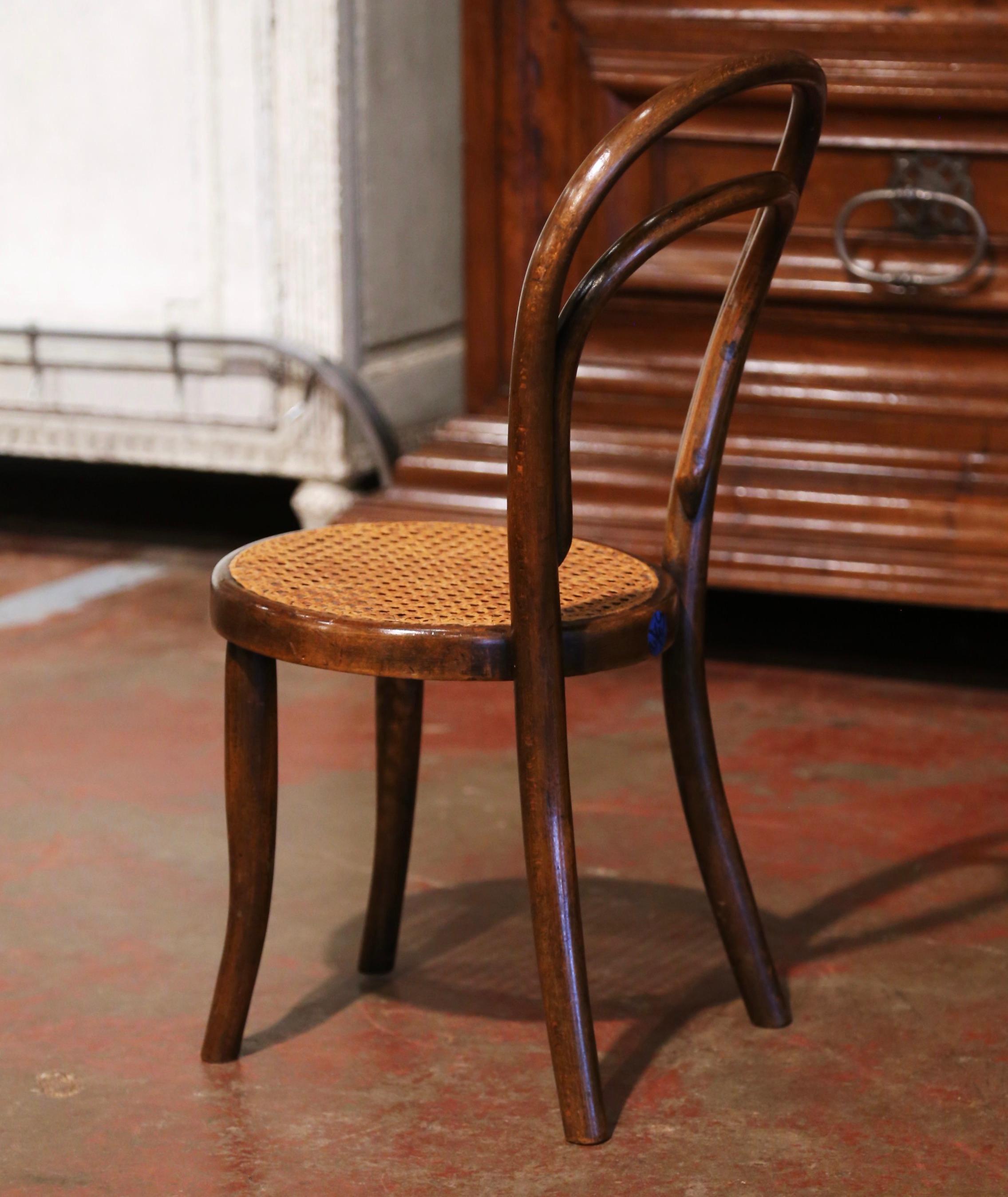 Early 20th Century French Bentwood and Cane Baby Chair Thonet Style For Sale 1