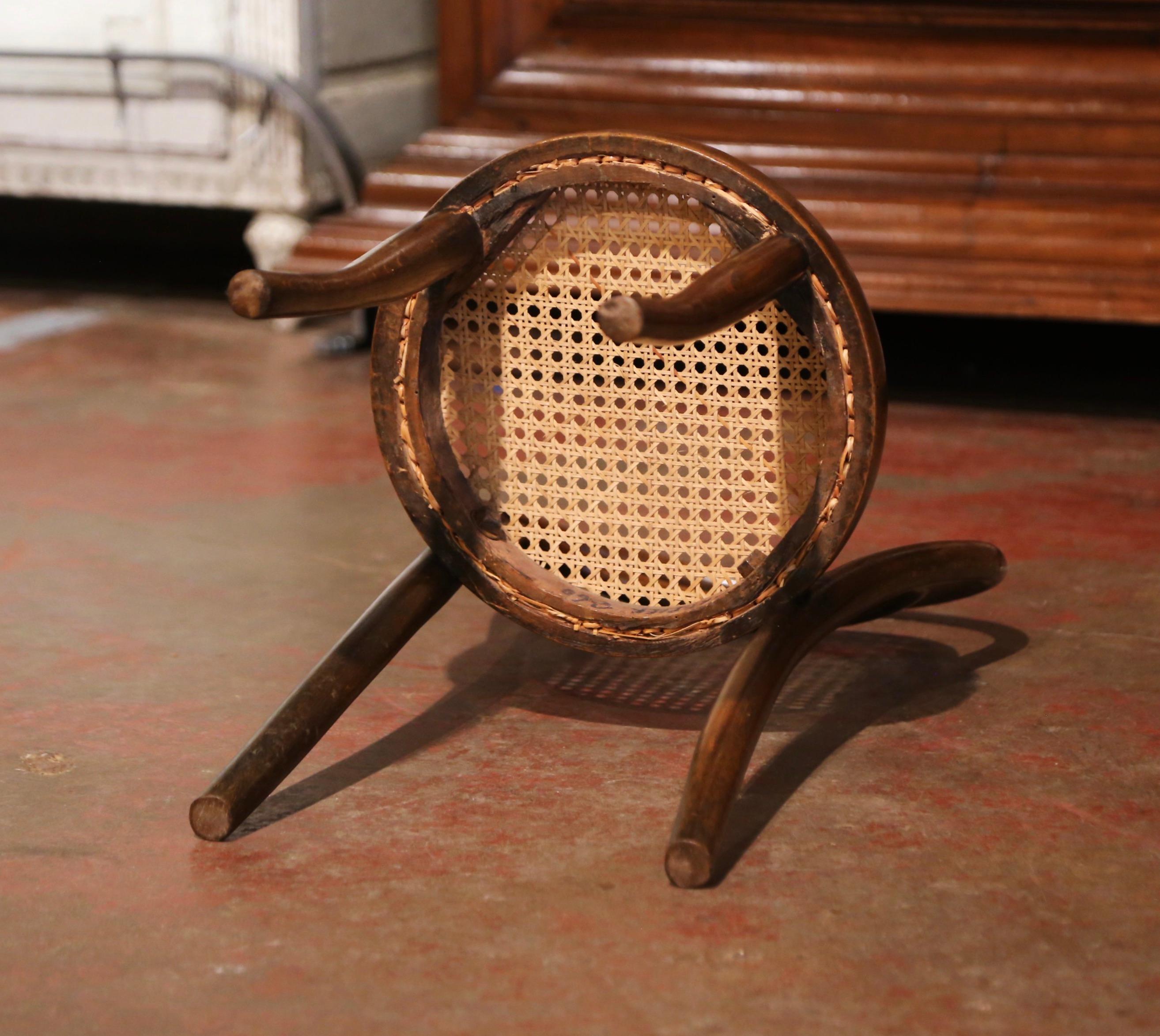 Early 20th Century French Bentwood and Cane Baby Chair Thonet Style For Sale 3