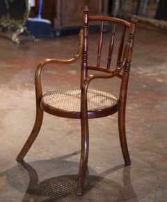 Early 20th Century French Bentwood and Cane Child Armchair Thonet Style