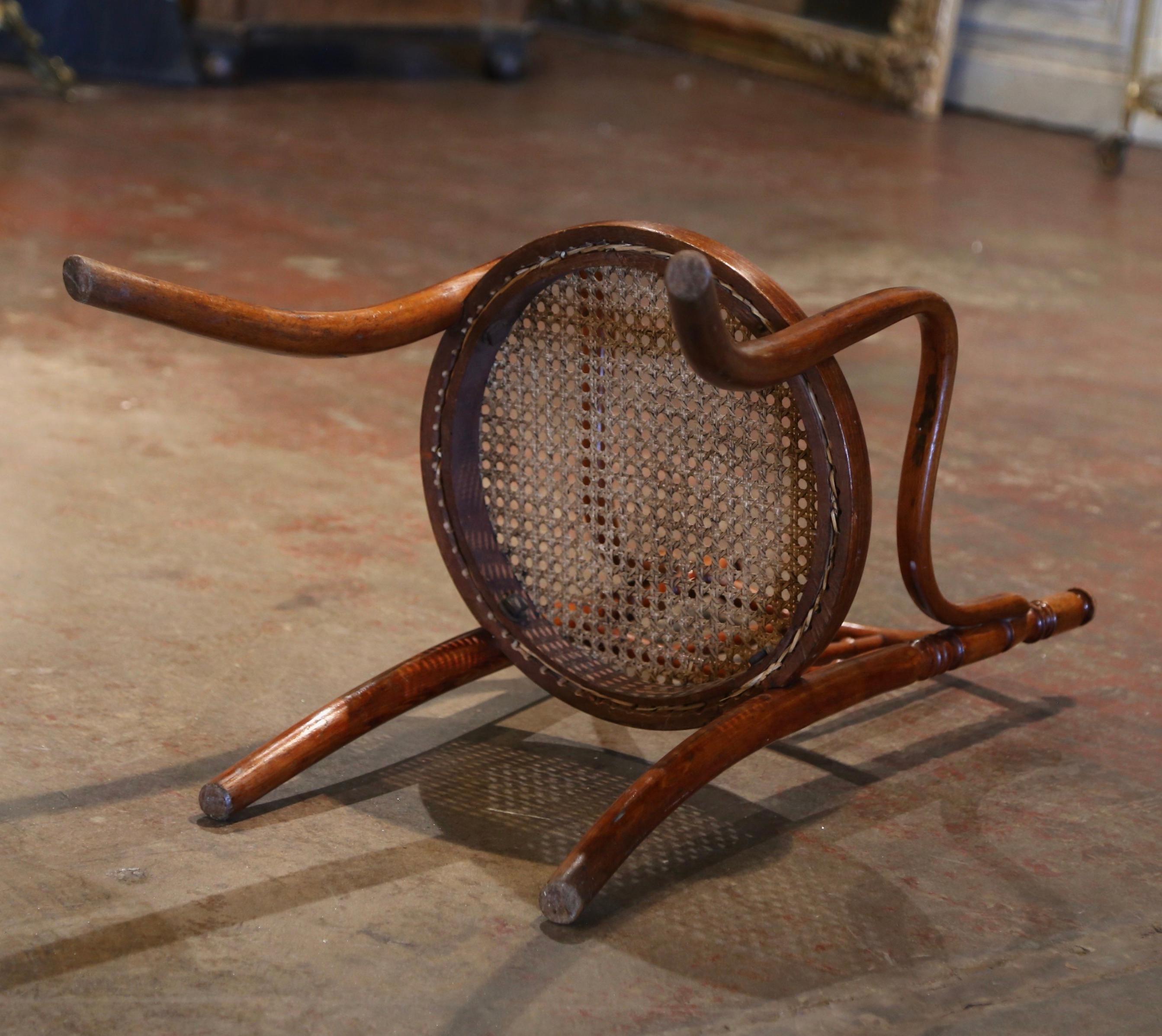 Early 20th Century French Bentwood and Cane Child Armchair Thonet Style For Sale 3