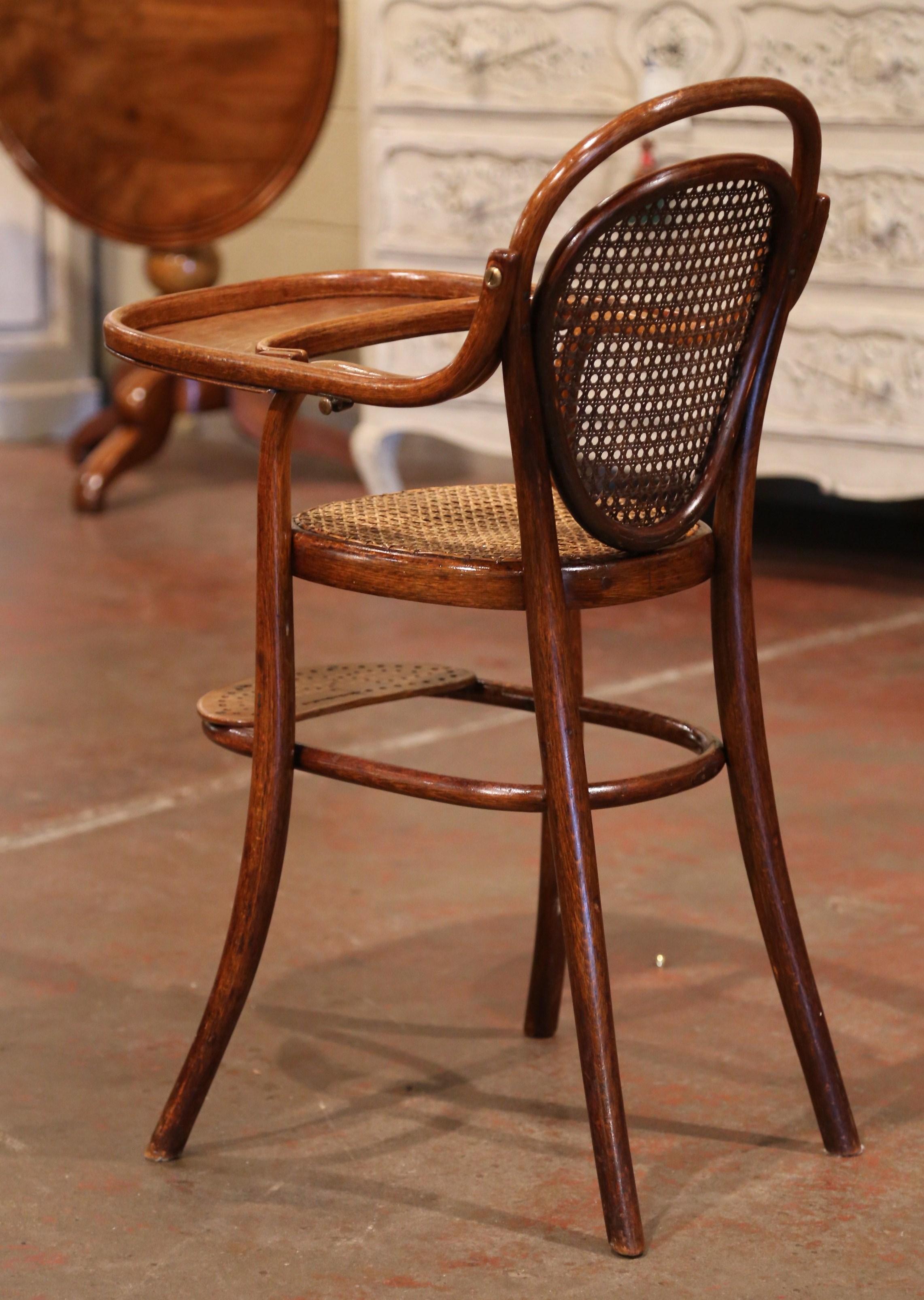 Early 20th Century French Bentwood and Cane High Baby Chair by M. Thonet 5