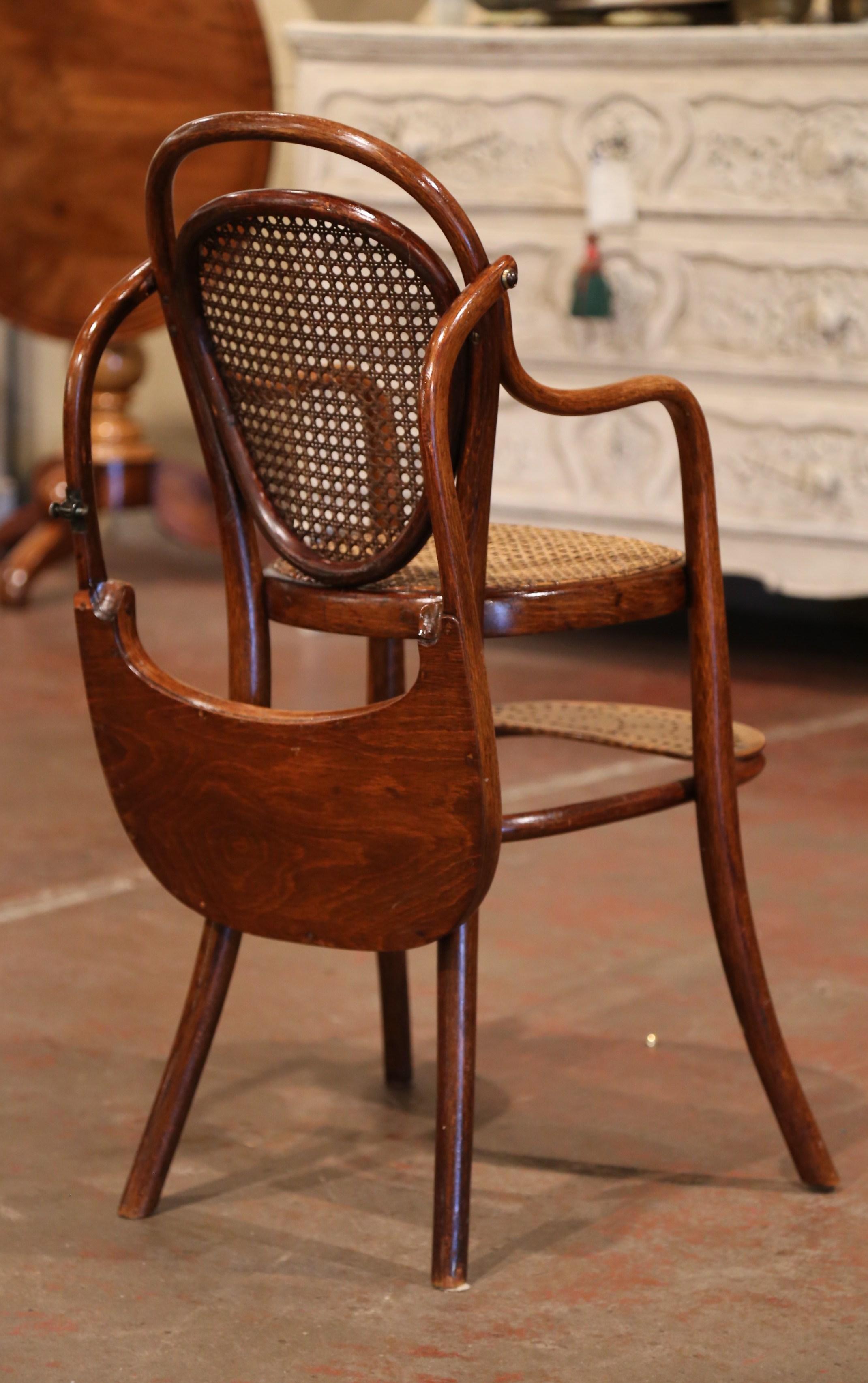 Early 20th Century French Bentwood and Cane High Baby Chair by M. Thonet 6