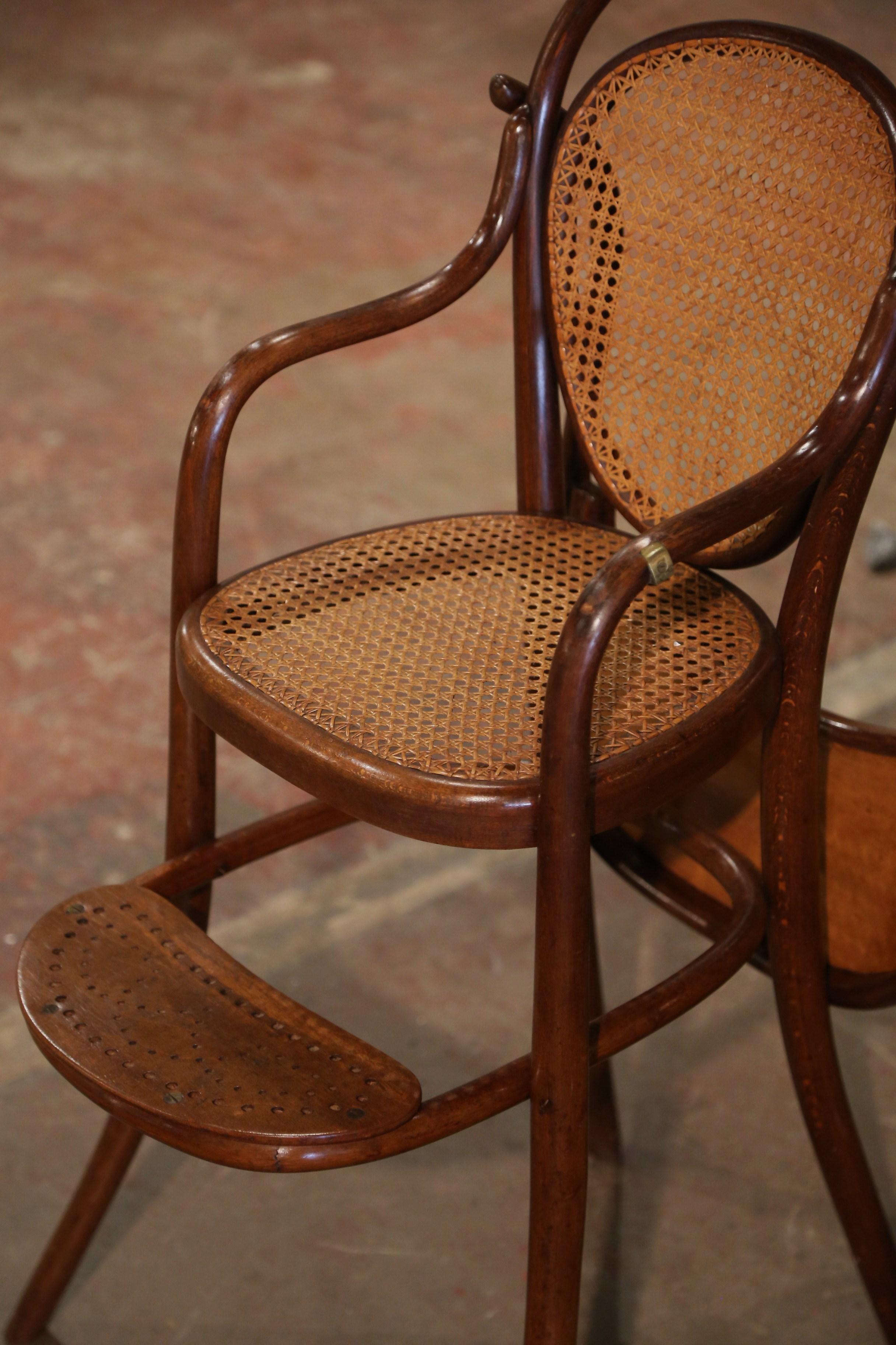 Early 20th Century French Bentwood and Cane High Baby Chair by M. Thonet 2
