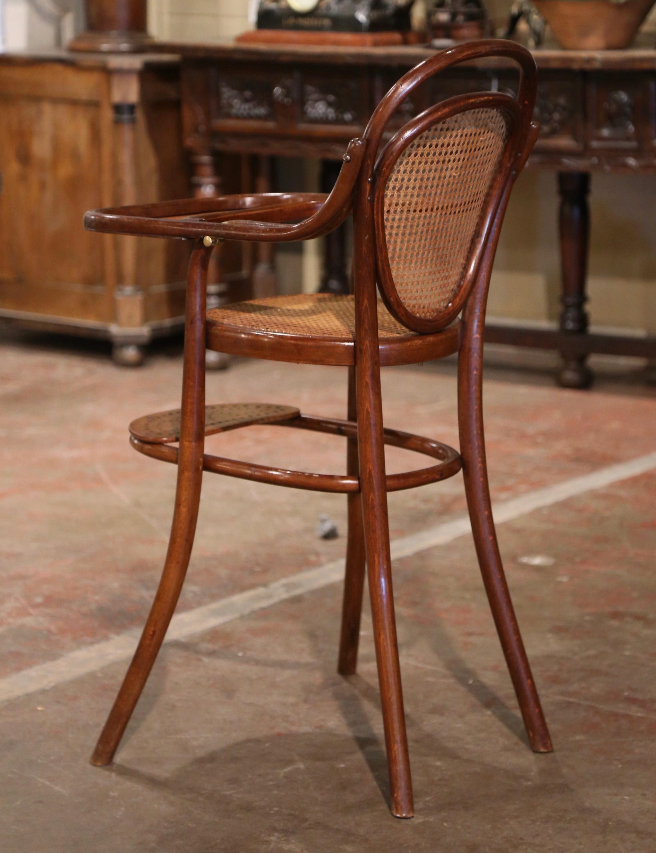 Early 20th Century French Bentwood and Cane High Baby Chair by M. Thonet 3