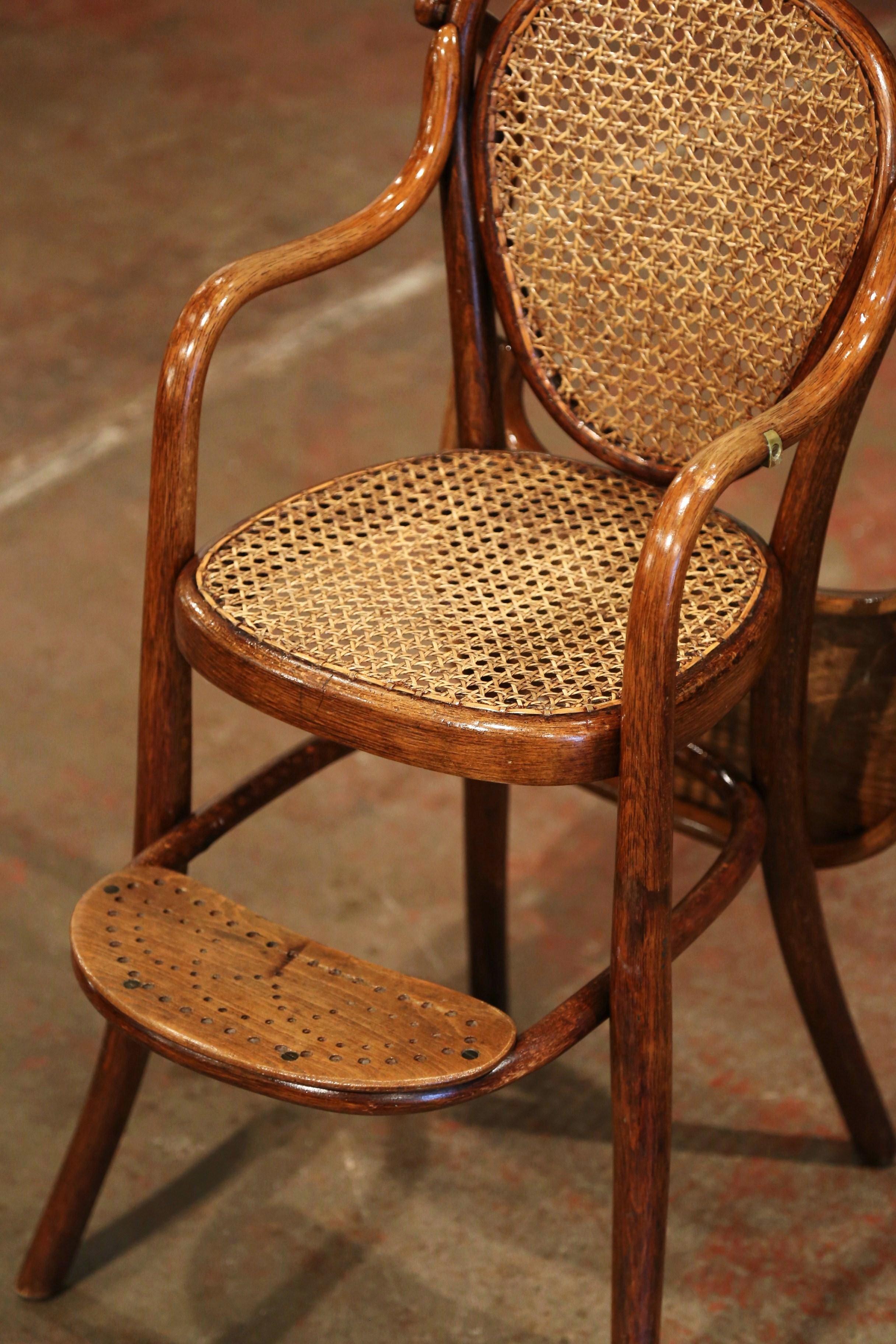 Early 20th Century French Bentwood and Cane High Baby Chair by M. Thonet 3