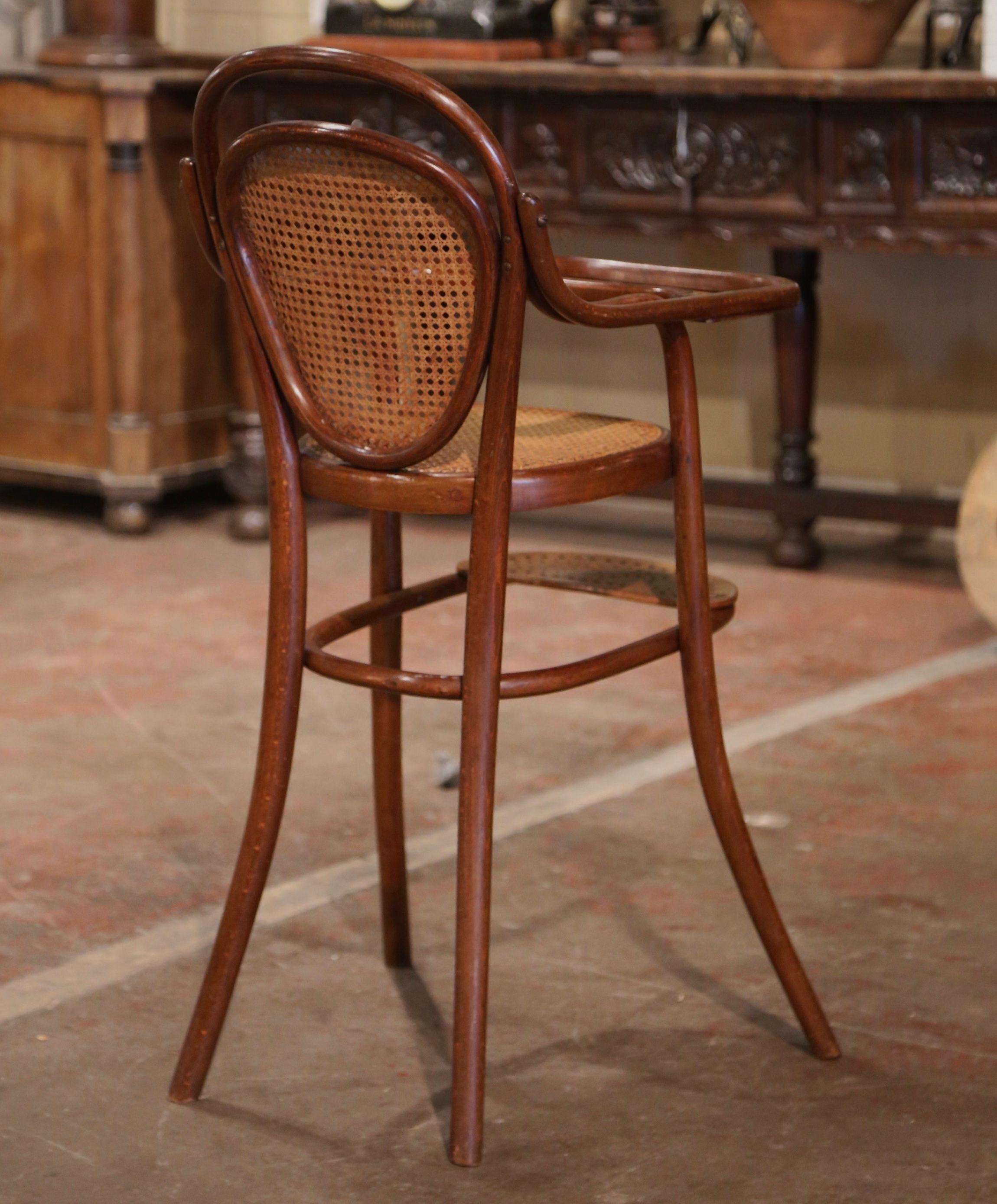 Early 20th Century French Bentwood and Cane High Baby Chair by M. Thonet 4