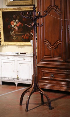 Early 20th Century French Bentwood Free Standing Coat and Hat Rack Thonet Style