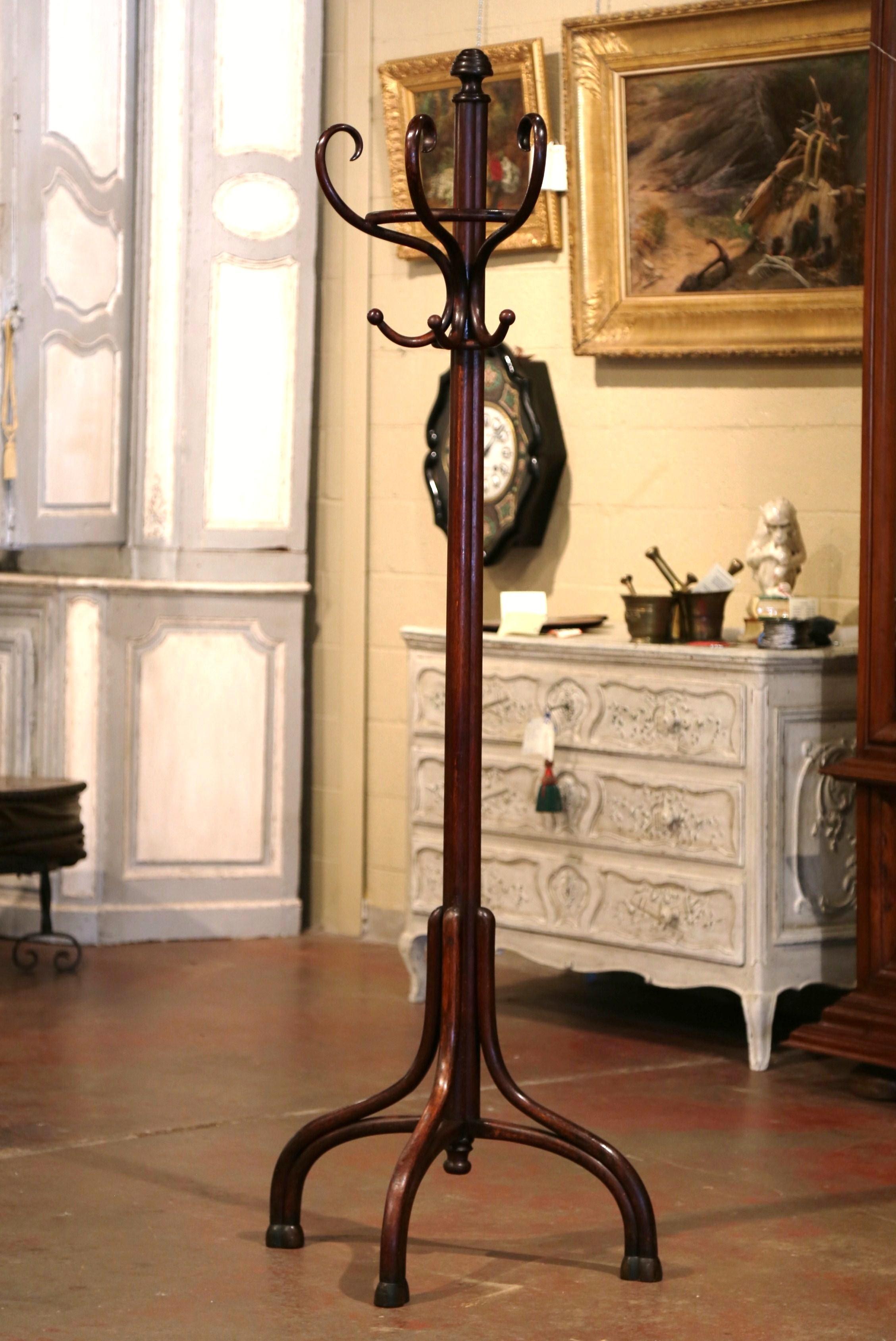 Early 20th Century French Bentwood Free Standing Coat and Hat Rack Thonet Style 1