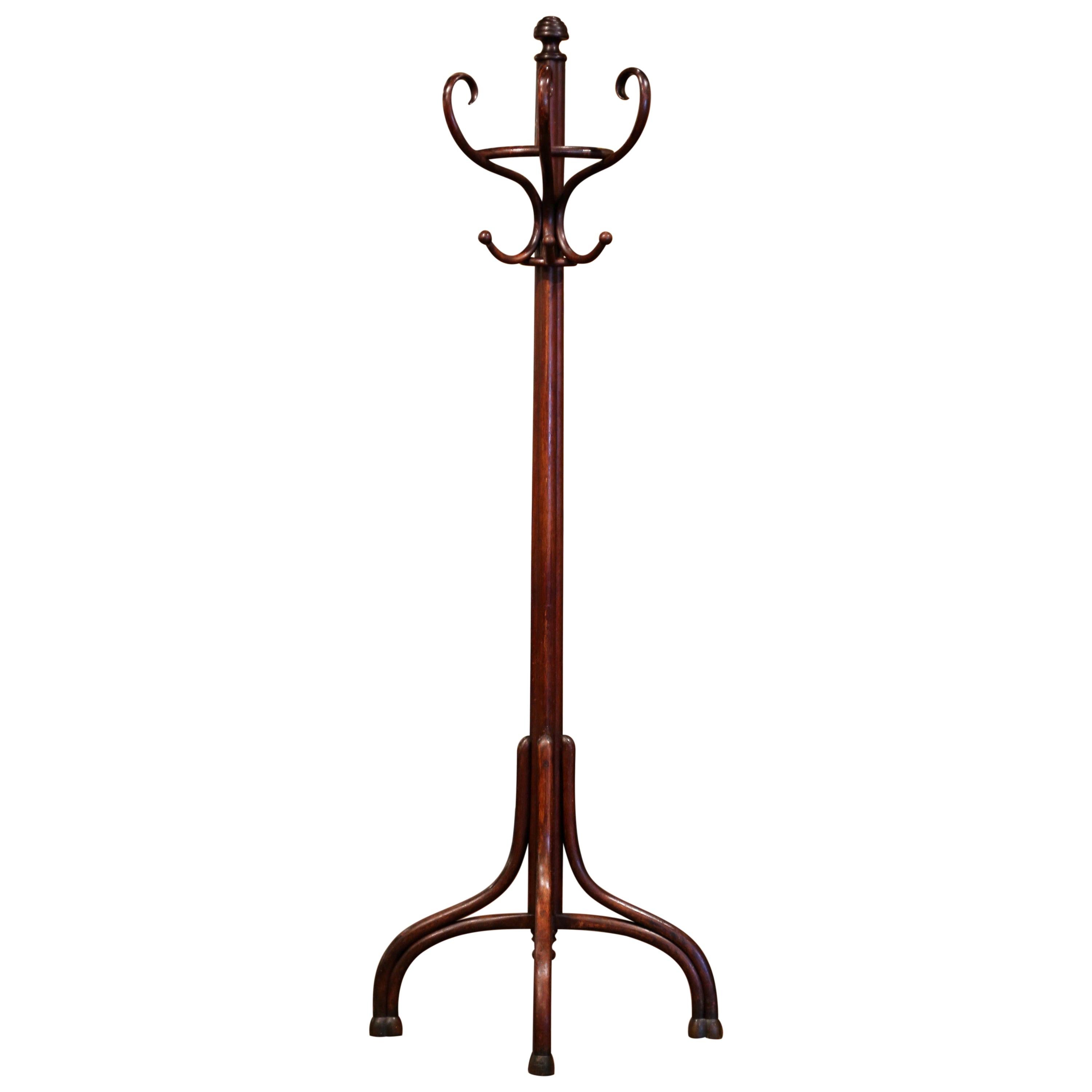 Early 20th Century French Bentwood Free Standing Coat and Hat Rack Thonet Style