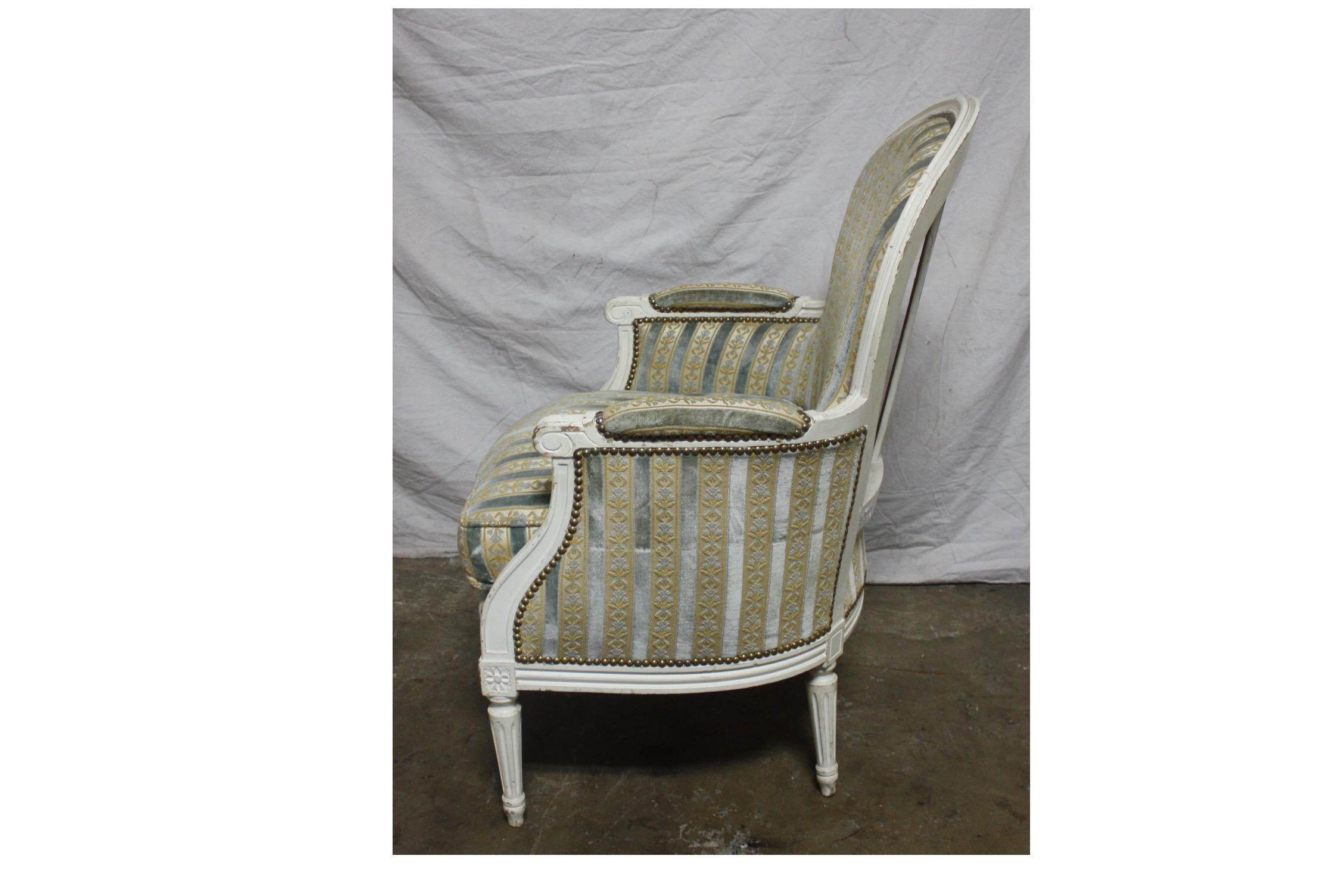 Louis XVI Early 20th Century French Bergère Chair