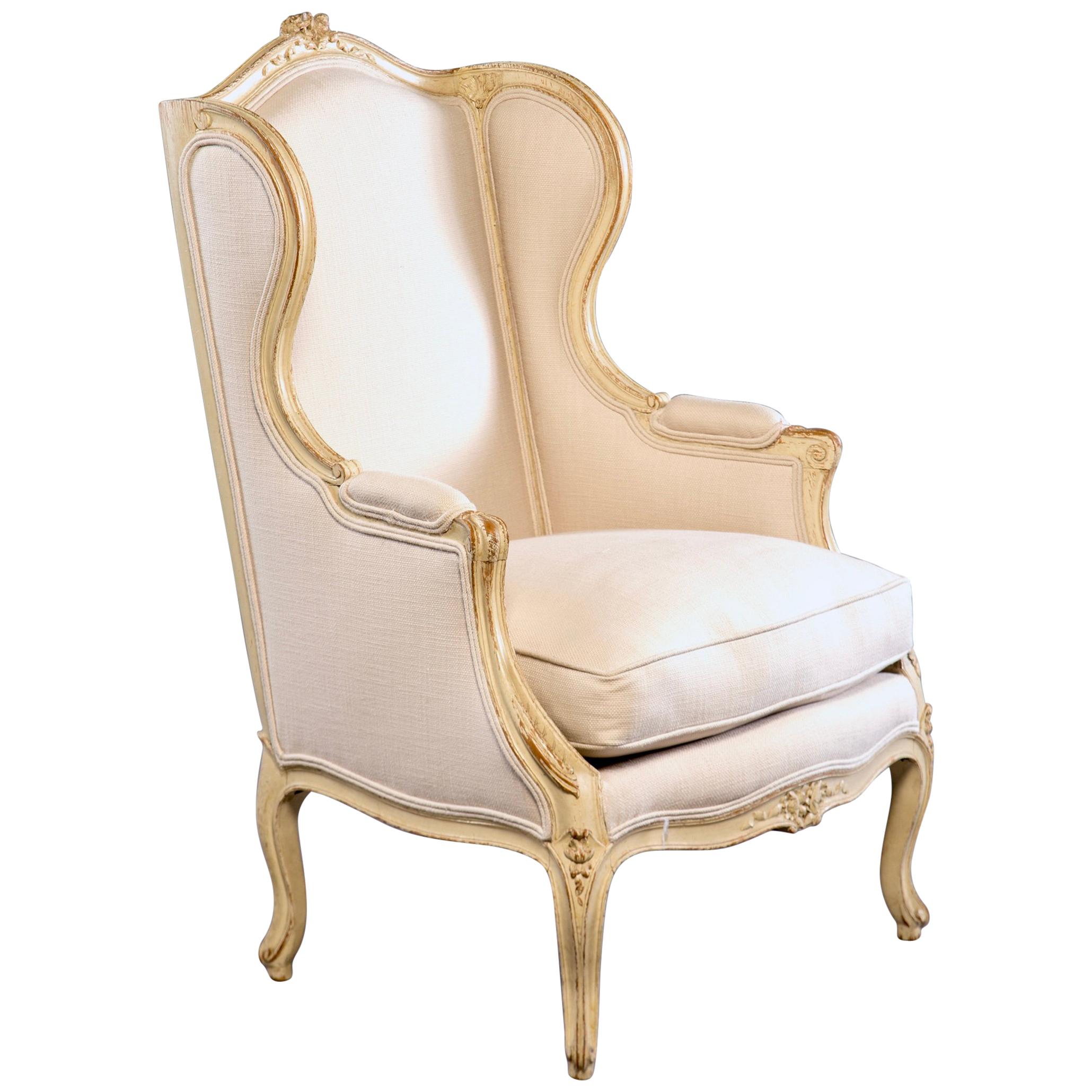 Early 20th Century French Bergère with New Upholstery