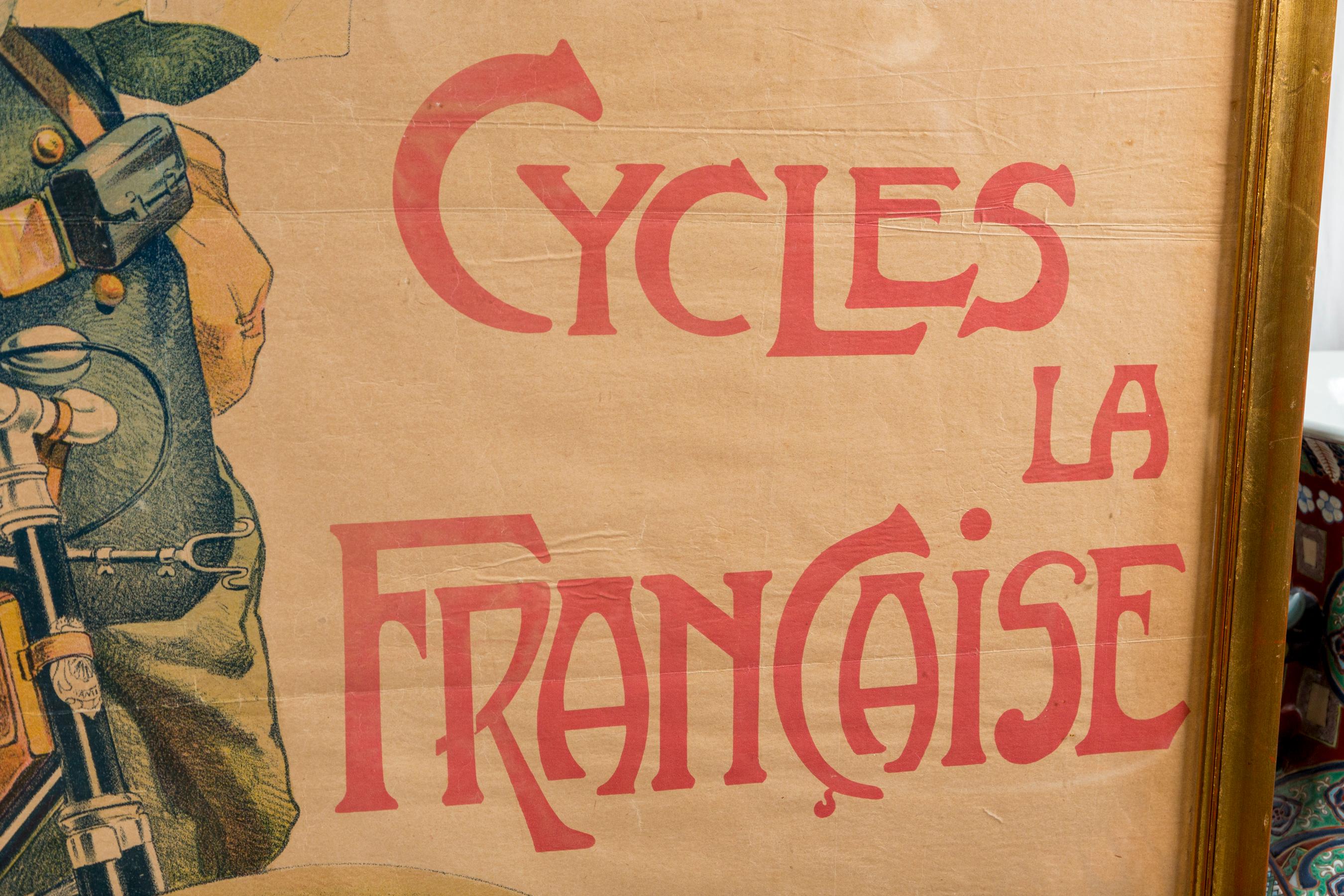 Early 20th Century French Bicycle Poster For Sale 1