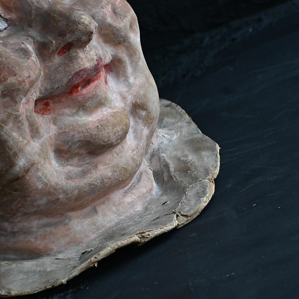Folk Art Early 20th Century French Big Mama Papier Mache Bakery Advertising Head Display