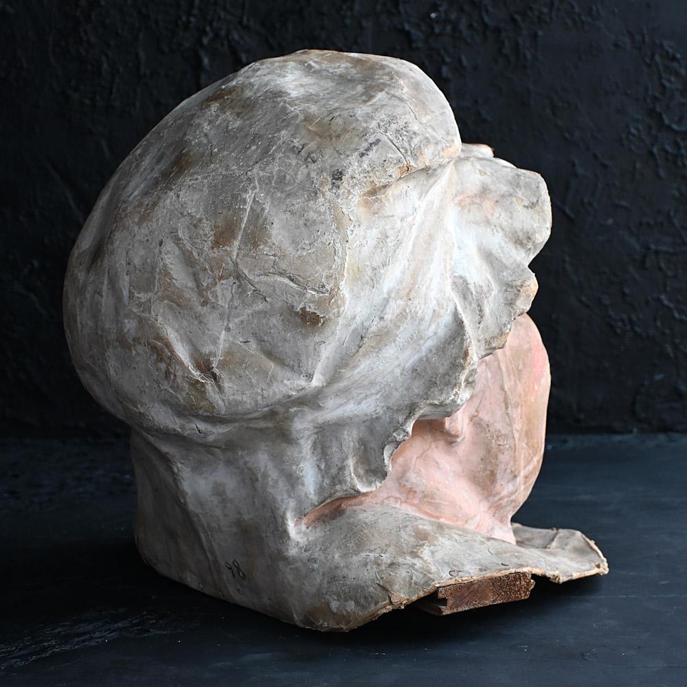 Early 20th Century French Big Mama Papier Mache Bakery Advertising Head Display In Fair Condition In London, GB