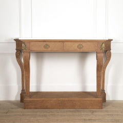Early 20th Century French Birds-Eye Maple Console Table