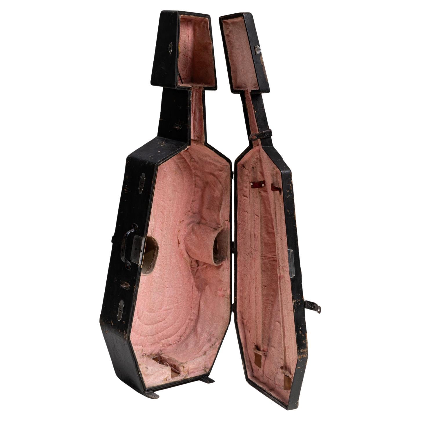Étui à violoncelle français du début du 20e siècle, patiné noir en vente