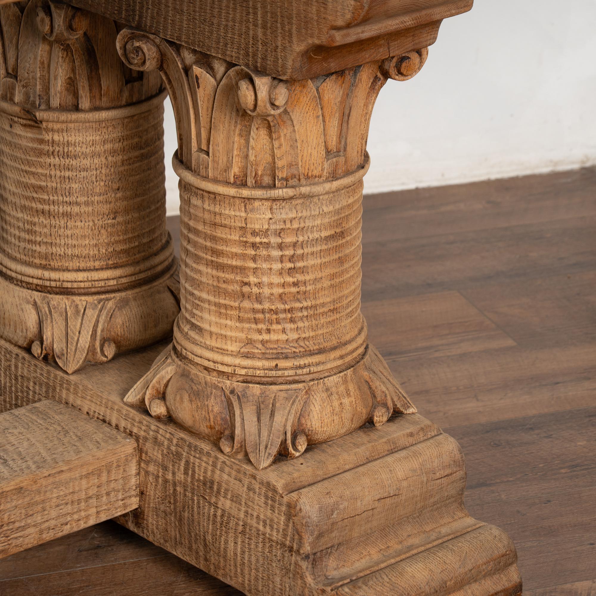 Table console de salle à manger en chêne blanchi, début du 20e siècle, France en vente 3